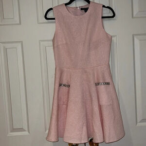 French Connection pink babydoll rhinestone mini  dress Sz 8
